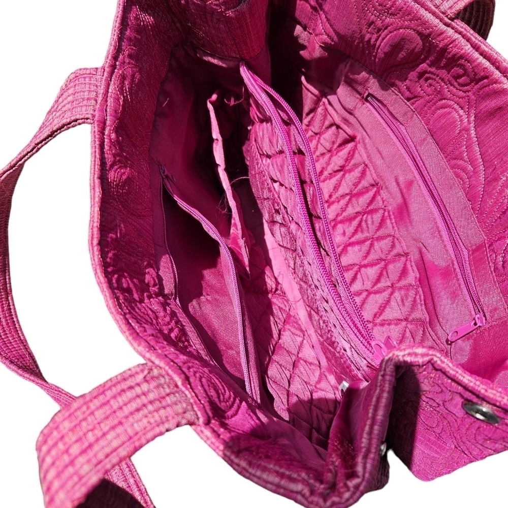 Donna Sharp Raspberry Quilted Bag - image 5